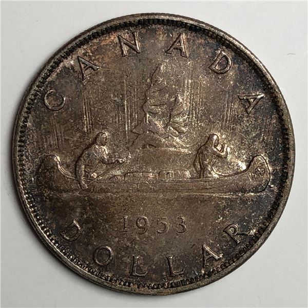 1953 Queen Elizabeth II Canadian Silver Dollar