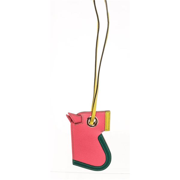 Hermes Pink Multicolor Leather Camail Bag Charm