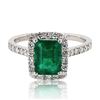 Image 1 : 1.54 ctw Emerald and 0.48 ctw Diamond Platinum Ring
