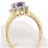 Image 4 : 14k Yellow Gold 1.25 ctw Oval Amethyst Solitaire & 12 Round Diamond Halo Ring