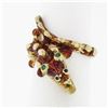 Image 1 : Vintage 18k Gold Red Green & Black Enamel Silly Dragon Petite Wrap Band Ring