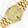 Image 2 : Rolex Mens 18K Yellow Gold Day Date President Champagne Diamond & Sapphire Watch