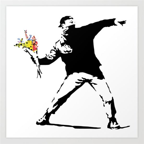 Flower Bomber (SM) by Banksy