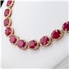 Image 2 : 127.44 ctw Ruby and 12.63 ctw Diamond 14K Yellow Gold Necklace