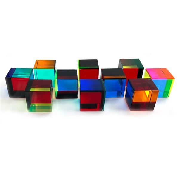 Set of 10 Cubes by Mihich, Vasa