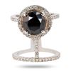 Image 3 : 3.92 ctw Black Diamond 14K White Gold Ring (4.56 ctw Diamonds)