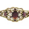 Image 3 : Vintage 14k Gold 10.50 ctw Oval & Round Garnet Twisted Wire Open Bangle Bracelet