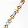 Image 6 : Vintage Retro 18K Gold 6.5" 9.0 ctw Oval Aquamarine Handmade Open Link Bracelet
