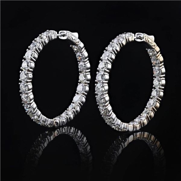 13.00 ctw Diamond 14K White Gold Earrings