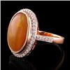 Image 2 : 8.56 ctw Opal and 0.62 ctw Diamond 14K Rose Gold Ring