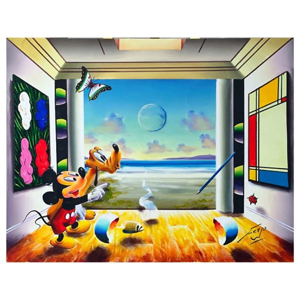Mickey & Pluto Hanging with Mondrian & Warhol by Ferjo Original