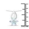 Image 3 : Plated Rhodium 0.72ctw Aquamarine and White Topaz Pendant with Chain