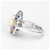 Image 4 : Plated Rhodium 1.69ct Opal and Multi Color Gemstone Ring