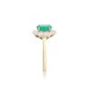 Image 3 : 14KT Yellow Gold 1.10ct Emerald and Diamond Ring