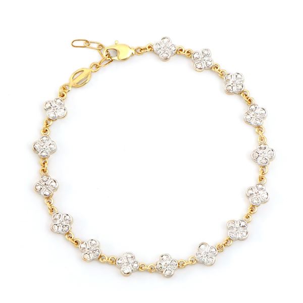 Plated 18KT Yellow Gold Diamond Bracelet