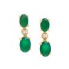 Image 1 : Plated 18KT Yellow Gold 2.00ctw Green Agate and Diamond Earrings