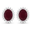 Image 1 : 14KT White Gold 3.00ctw Ruby and Diamond Earrings