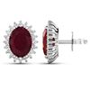 Image 4 : 14KT White Gold 3.00ctw Ruby and Diamond Earrings