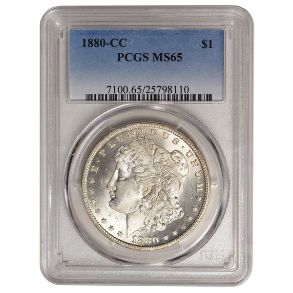 1880-CC $1 Morgan Silver Dollar PCGS MS65