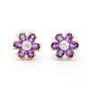 Image 1 : Plated 18KT Yellow Gold 1.92cts Amethyst and Diamond Earrings