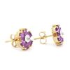 Image 2 : Plated 18KT Yellow Gold 1.92cts Amethyst and Diamond Earrings