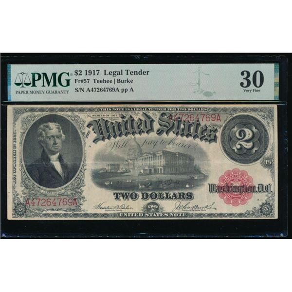 1917 $2 Legal Tender Note PMG 30