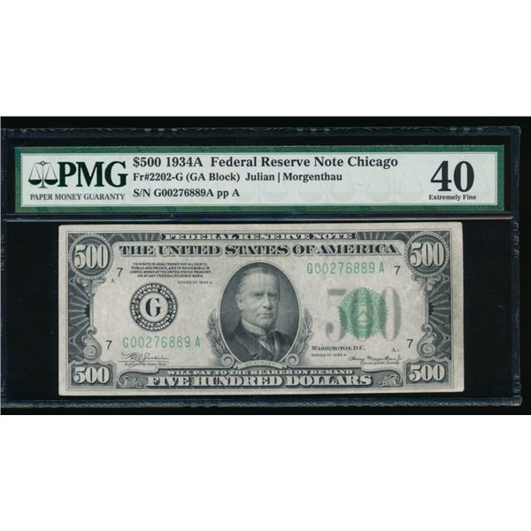 1934A $500 Chicago FRN PMG 40