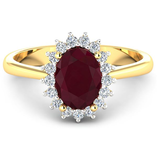 14KT Yellow Gold 2.30ct Ruby and Diamond Ring
