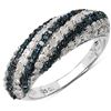 Image 1 : Plated Rhodium 1.25ctw Blue Diamond Ring