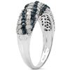 Image 3 : Plated Rhodium 1.25ctw Blue Diamond Ring