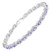 Image 1 : Rhodium Plated 6.00ctw Tanzanite Bracelet