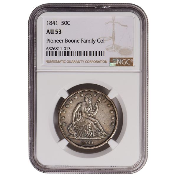 1841 Seated Liberty Half Dollar NGC AU53