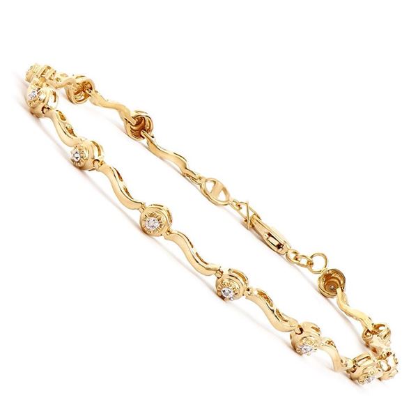 Plated 18KT Yellow Gold 0.11cts Diamond Bracelet