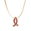 Image 1 : Plated 18KT Yellow Gold 1.02ctw Ruby Pendant with Chain