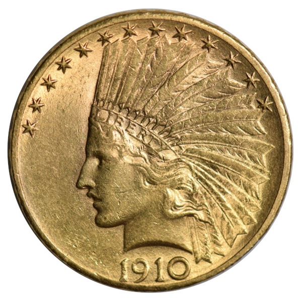 1910-D $10 Indian Head Eagle Gold Coin