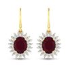 Image 1 : 14KT Yellow Gold 4.60ctw Ruby and Diamond Earrings