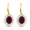 Image 2 : 14KT Yellow Gold 4.60ctw Ruby and Diamond Earrings