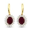 Image 3 : 14KT Yellow Gold 4.60ctw Ruby and Diamond Earrings