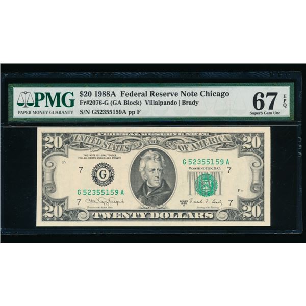 1988A $20 Chicago FRN PMG 67EPQ