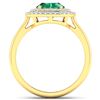 Image 4 : 14KT Yellow Gold 1.53ct Zambian Emerald and Diamond Ring