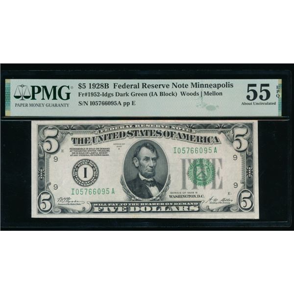 1928B $5 Minneapolis FRN PMG 55EPQ