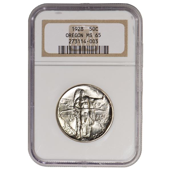 1928 Oregon Trail Commemorative Half Dollar NGC MS65