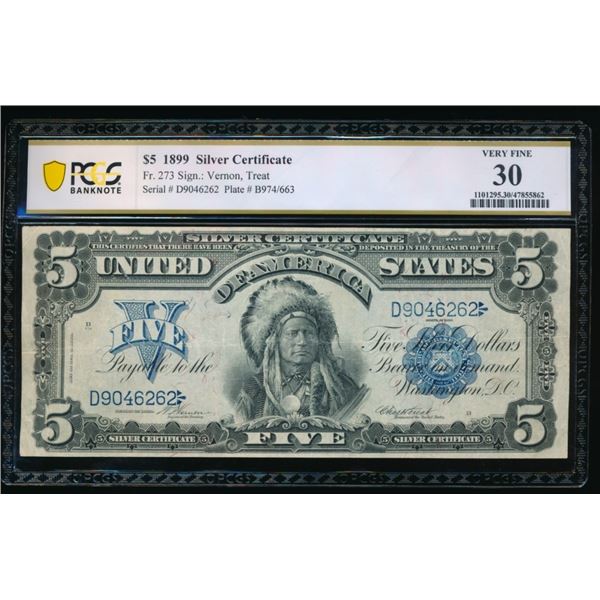 1899 $5 Chief Silver Certificate PCGS 30