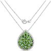 Image 1 : Plated Rhodium 4.65ctw Chrome Diopside Pendant with Chain