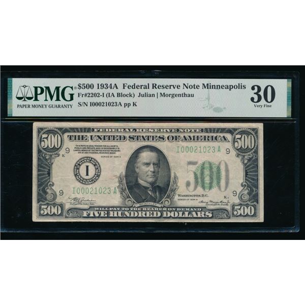 1934A $500 Minneapolis FRN PMG 30