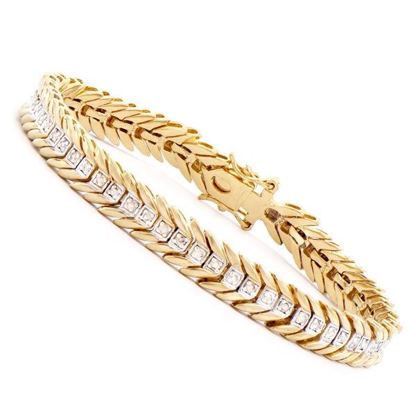 Plated 18KT Yellow Gold Diamond Bracelet