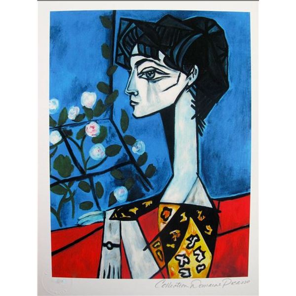 Pablo Picasso Jacqueline Roque With Flowers Giclee