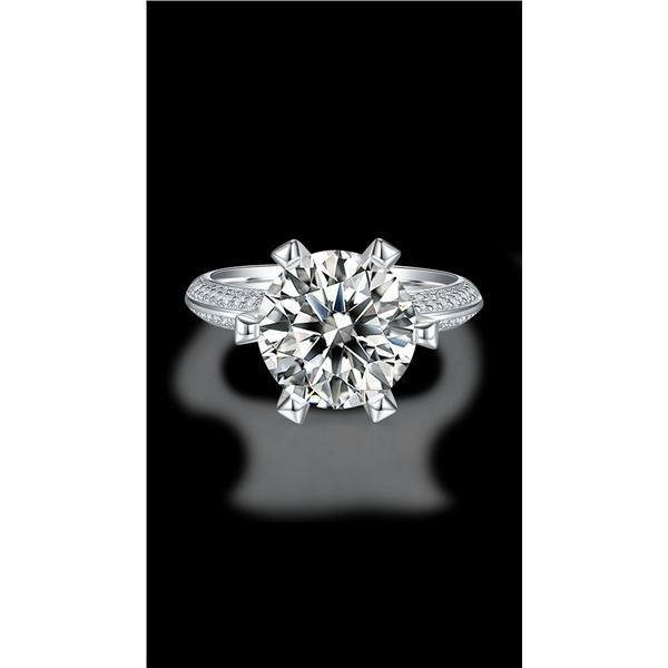 Sparkling 5 Ct VVS1 White F-G Fire Moissanite Ring