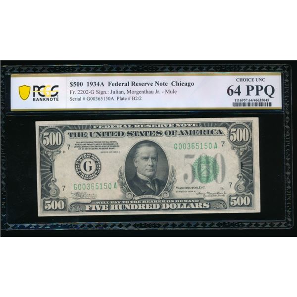 1934A $500 Chicago FRN PCGS 64PPQ