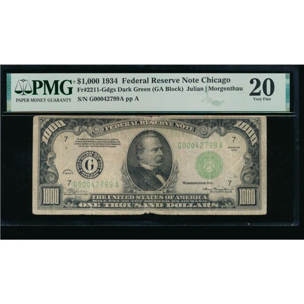 1934 $1000 Chicago FRN PMG 20